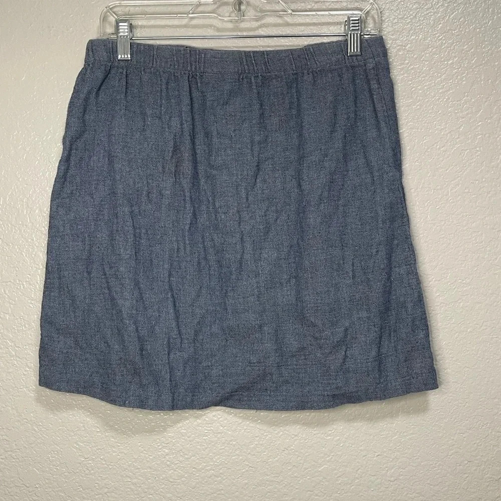 J.Jill Denim Women’s Side Pocket Elastic Waist 100% Cotton  Skirt Size XS - Picture 4 of 5
